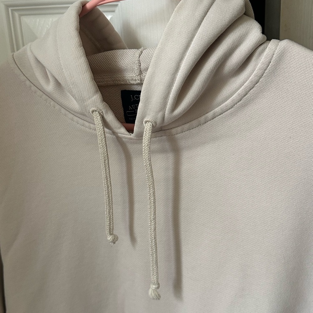 J. Crew Cream Hooded Pullover Sweatshirt